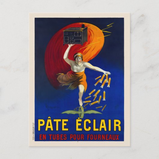Pate Eclair Vintag Advertising Poster 1912 Postkarte (Vorderseite)