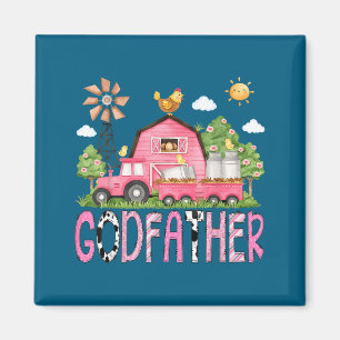 Pate Geburtstagsmädchen Pink Farm Grafik Kunst Magnet