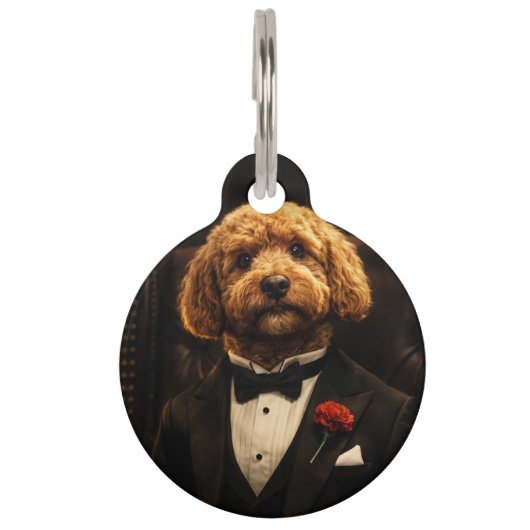 Pate inspirierter Cockapoo-Hundeanhänger Haustiermarke (Vorderseite)