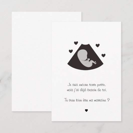 Pate/Marrain Echographie Dankeskarte (Vorne/Hinten)