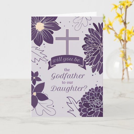 Pate Request for Daughter Bold Plum Botanical Karte (Gelbe Blume)