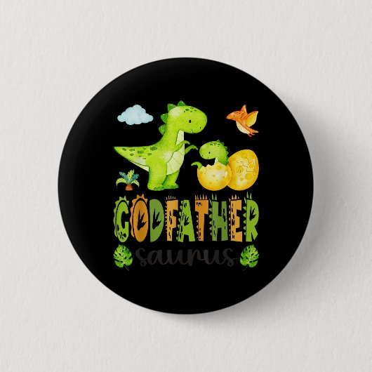 Pate Saurus T-Rex Dinosaur passend für Väter Button (Vorderseite)