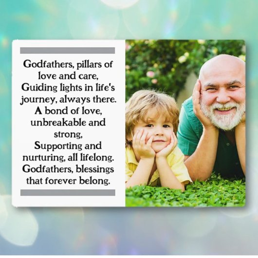 Pate und Godchild Custom Plaque mit Easel Fotoplatte