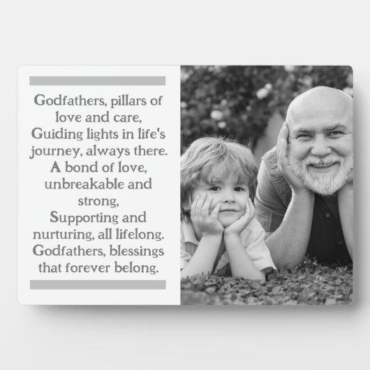 Pate und Godchild Custom Plaque mit Easel Fotoplatte (Vorderseite)