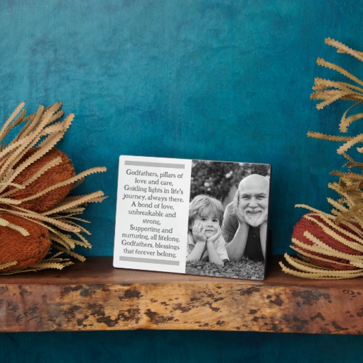 Pate und Godchild Custom Plaque mit Easel Fotoplatte (Seite)