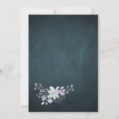 Patel blüht Herzkranz blaue Babydusche Einladung (Rückseite)