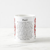 Patel, der Ursprung und Bedeutung auf einer Tasse (Mittel)