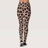 Patel Grey Orange Dark Brown Safari Leopard Print Leggings (Rückseite)