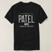 Patel lustige Nachname lustige Familie T-Shirt (Design vorne)