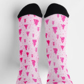Patel Pink Weihnachtsbaum Falling Snow Elegant Socken (Oben)