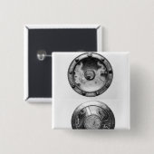 Paten mit einer Medaillonschilderung dauern Button (Vorne & Hinten)