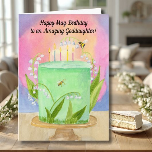 Patenkind Alles Gute zum Geburtstag Lily of Valley Karte