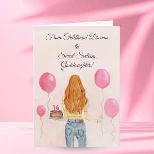 Patenkind Sweet Sixteen Mädchen Jeans Feier Karte