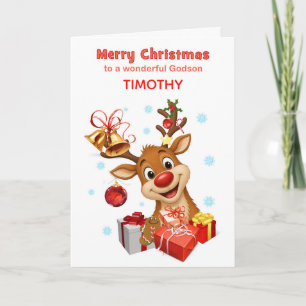 Patenkind Weihnachtsrentier Name hinzufügen Feiertagskarte