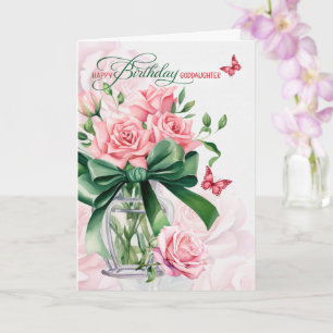 Patenkindtöchterchen Geburtstag im Juni Rosa Rosen Karte