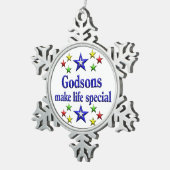 Patensöhne sind speziell schneeflocken Zinn-Ornament (Rechts)