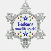 Patensöhne sind speziell schneeflocken Zinn-Ornament (Vorderseite)