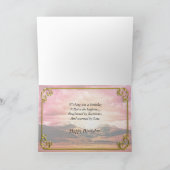 Patensohngeburtstag, Sonnenuntergang über den Karte (Innenseite)