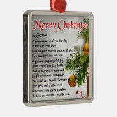 Patensohngedicht - Weihnachtsentwurf Ornament Aus Metall (Rechts)