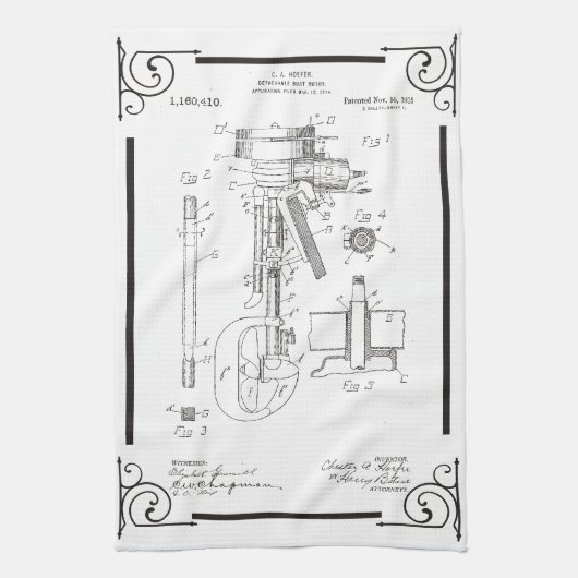 Patent 1915, das für Außenbordmotor auf Küche Handtuch (Vertikal)