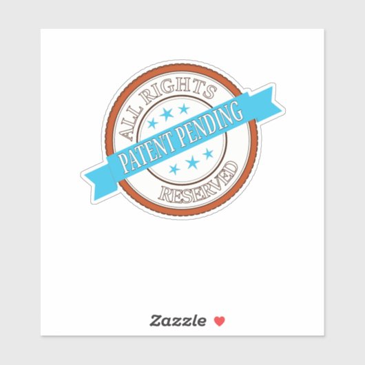 Patent angemeldet aufkleber (Blatt)