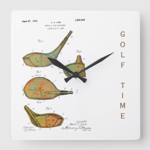 PATENT der GOLFCLUB-KOPF-1925 - quadratische Uhr