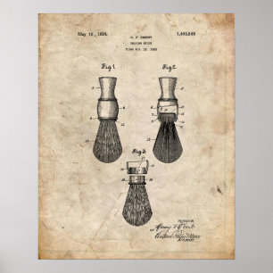 Patent-Druck einer Rasierbürste Poster