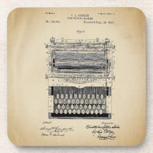 Patent einer alten Schreibmaschine Getränkeuntersetzer