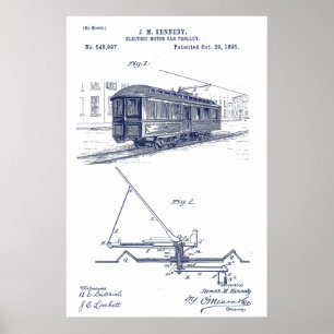 Patent einer alten Straßenbahn Poster