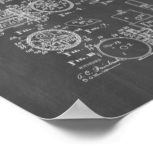 Patent für Angeln - Kopfkarton Poster (Ecke)