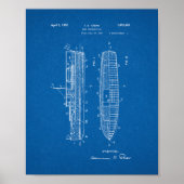 Patent für den Schiffsbau - Blueprint Poster (Vorne)