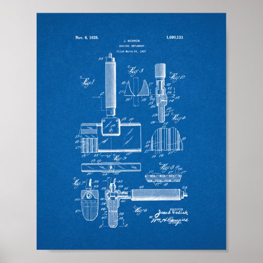 Patent für die Einführung von Shabern - Blueprint Poster (Vorne)