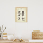 Patent für eine alte Granate Poster (Küche)