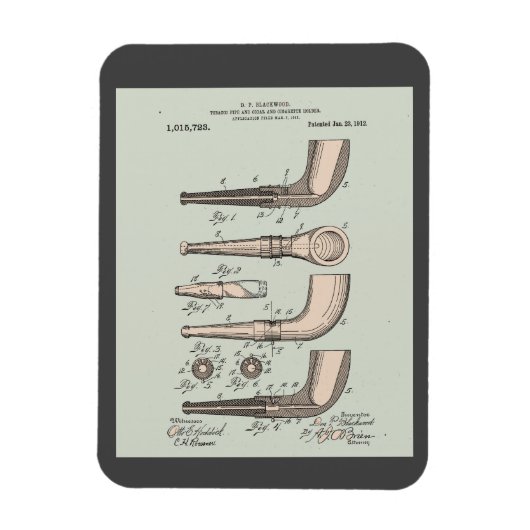 Patent für eine alte Tabakpfeife Magnet (Vertikal)