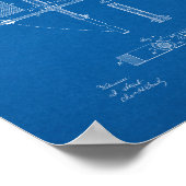 Patent für elektrische Lampe - Blueprint Poster (Ecke)
