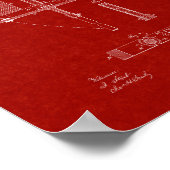 Patent für elektrische Lampe - Burgund Red Poster (Ecke)