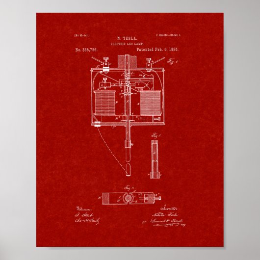 Patent für elektrische Lampe - Burgund Red Poster (Vorne)