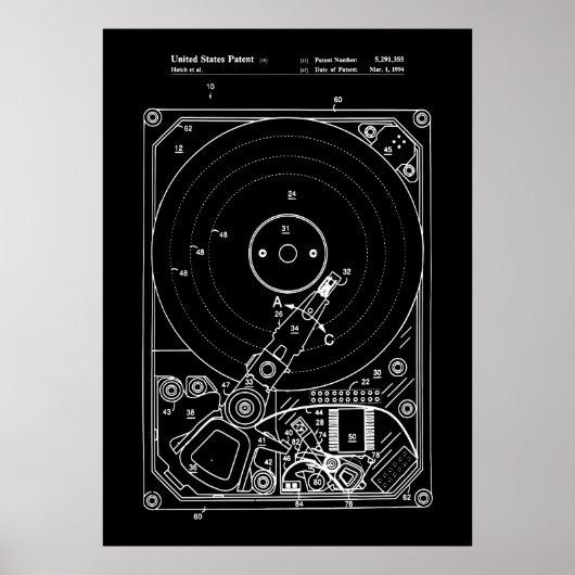 Patent für Festplattenlaufwerk Poster (Vorne)