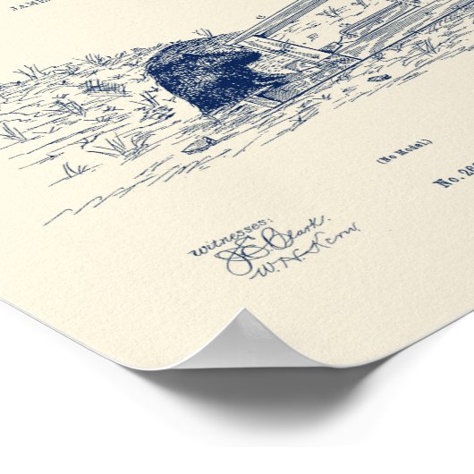 Patent für Firearm Mousetrap - 1882 Poster (Ecke)