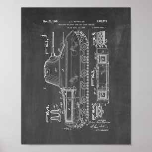 Patent für isolierte militärische Tank - Kopfbrett Poster