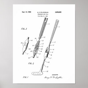 PATENT FÜR KLAPPBARTES GOLFSCHLÄGER - Poster