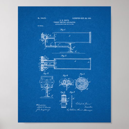 Patent für Sichtprüfgeräte - Blueprint Poster (Vorne)