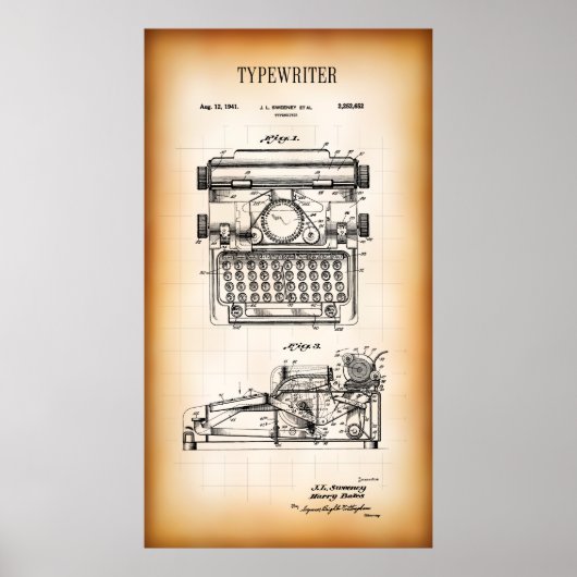 PATENT FÜR TYPEWRITER 1941 POSTER (Vorne)
