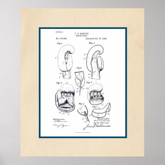 Patent für Vintage-Boxhandschuh Poster (Vorne)