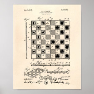Patent-Kunst altes Peper des Schach-Brett-1923 Poster