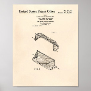 Patent-Kunst altes Peper des Wasserball-Ziel-1972 Poster