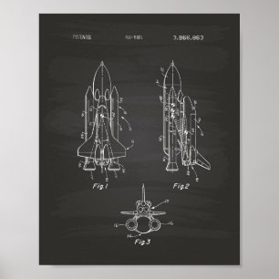 Patent-Kunst der Raumfähre-1975 - Tafel Poster