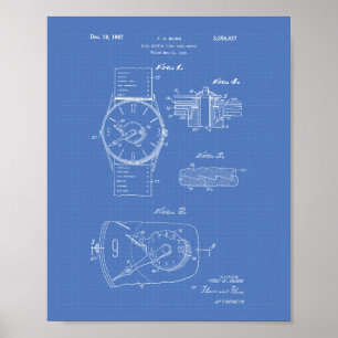 Patent-Kunst der Uhr-1966 - Plan Poster