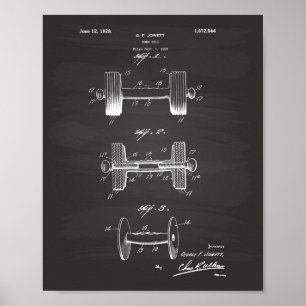 Patent-Kunst des Dumbbell-1928 - Tafel Poster