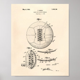 Patent-Kunst des Fußball-1928 - altes Peper Poster
